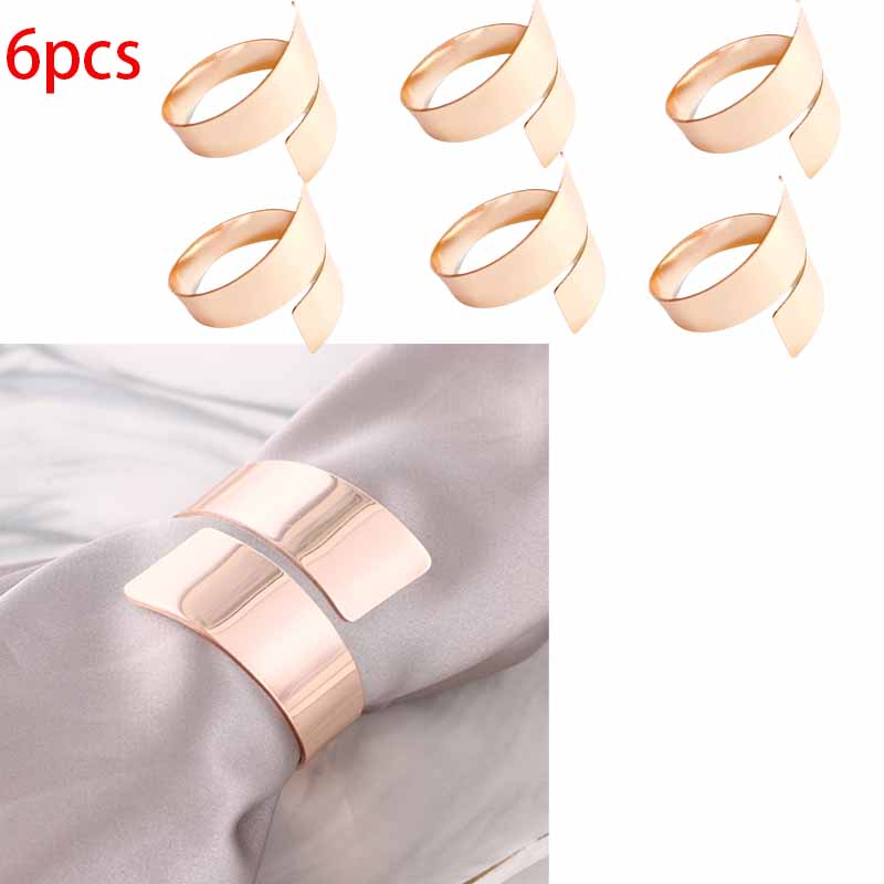 6pcs rose gold